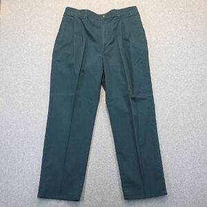 Savane Green Cotton Pleated Pants Men’s Vintage